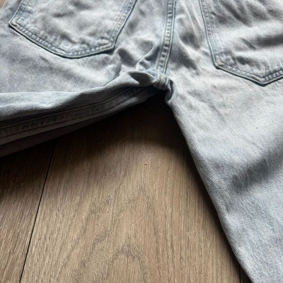 Agolde Jeans Adult 26 Blue Denim Riley High Rise Straight Crop Faded Distressed - Picture 13 of 14